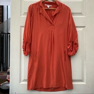 Dvf Bairly Louche Silk Dress Orange Size 6